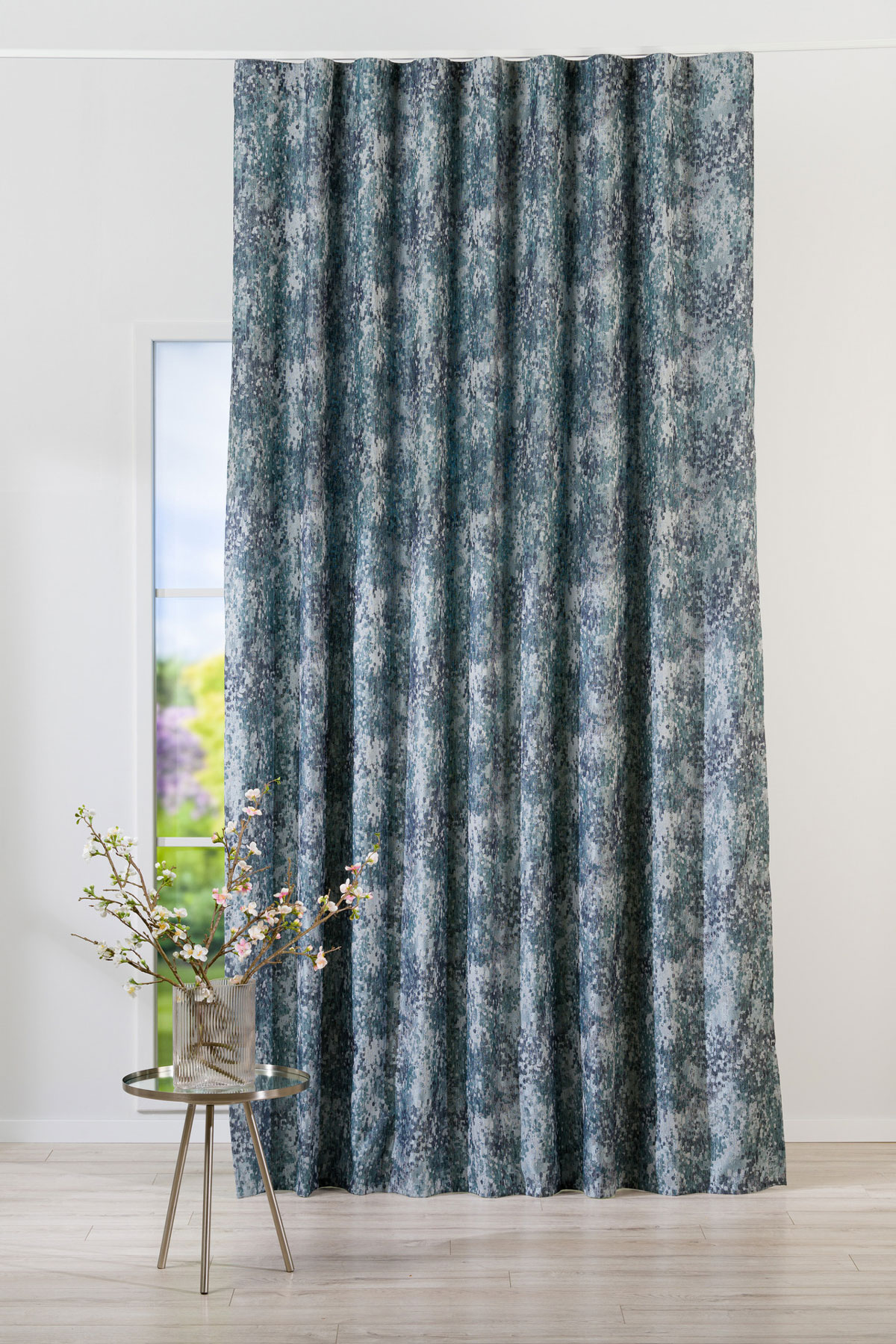 Lucca Curtain turqoise fabric