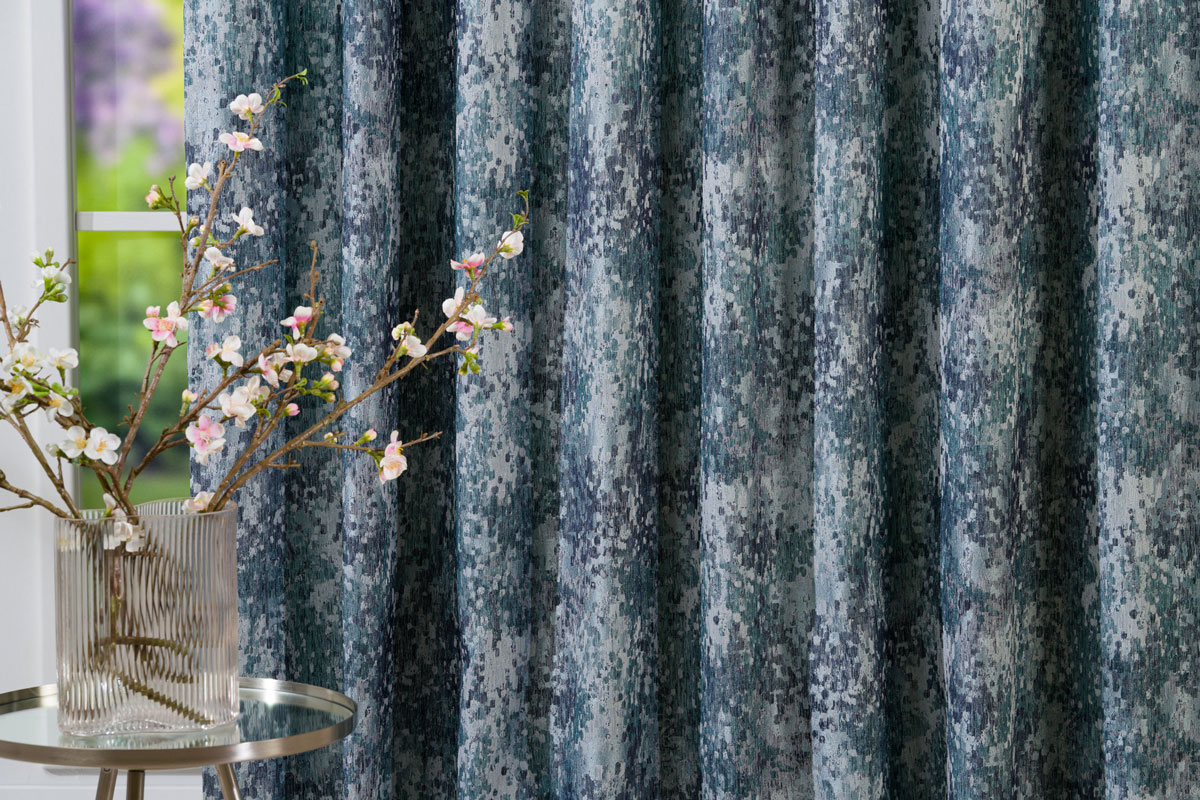 Lucca Curtain turqoise fabric