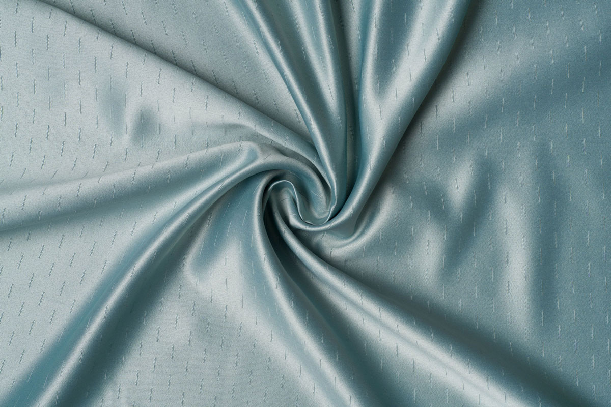 Mint green colored curtain fabric