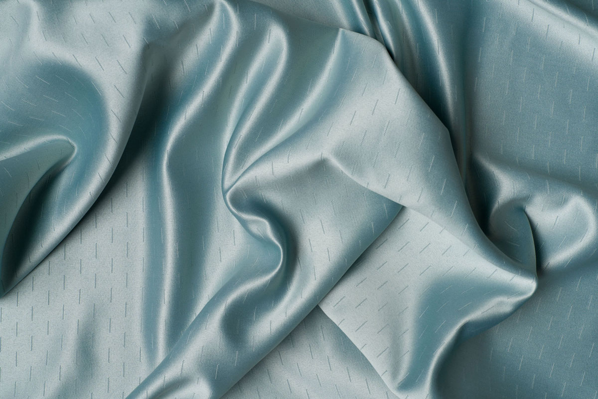 Mint green colored curtain fabric