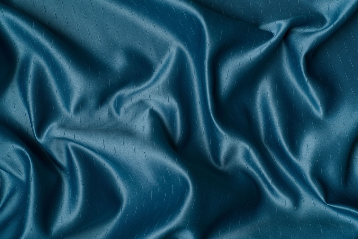 Blue colored curtain fabric