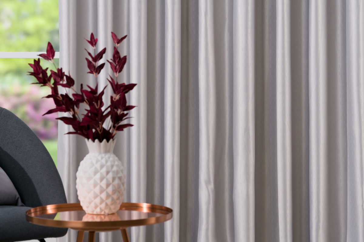 Grey colored curtain fabric