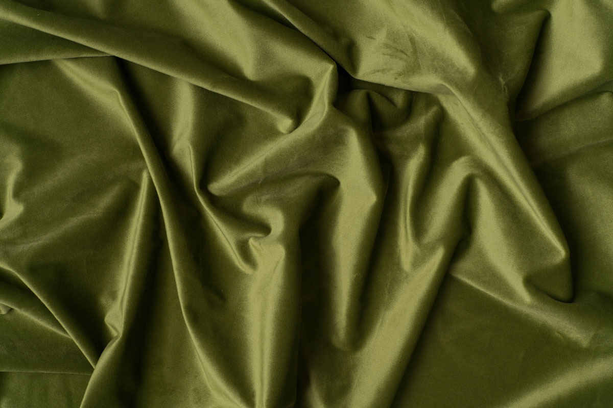 Castellano green colored fabric curtain