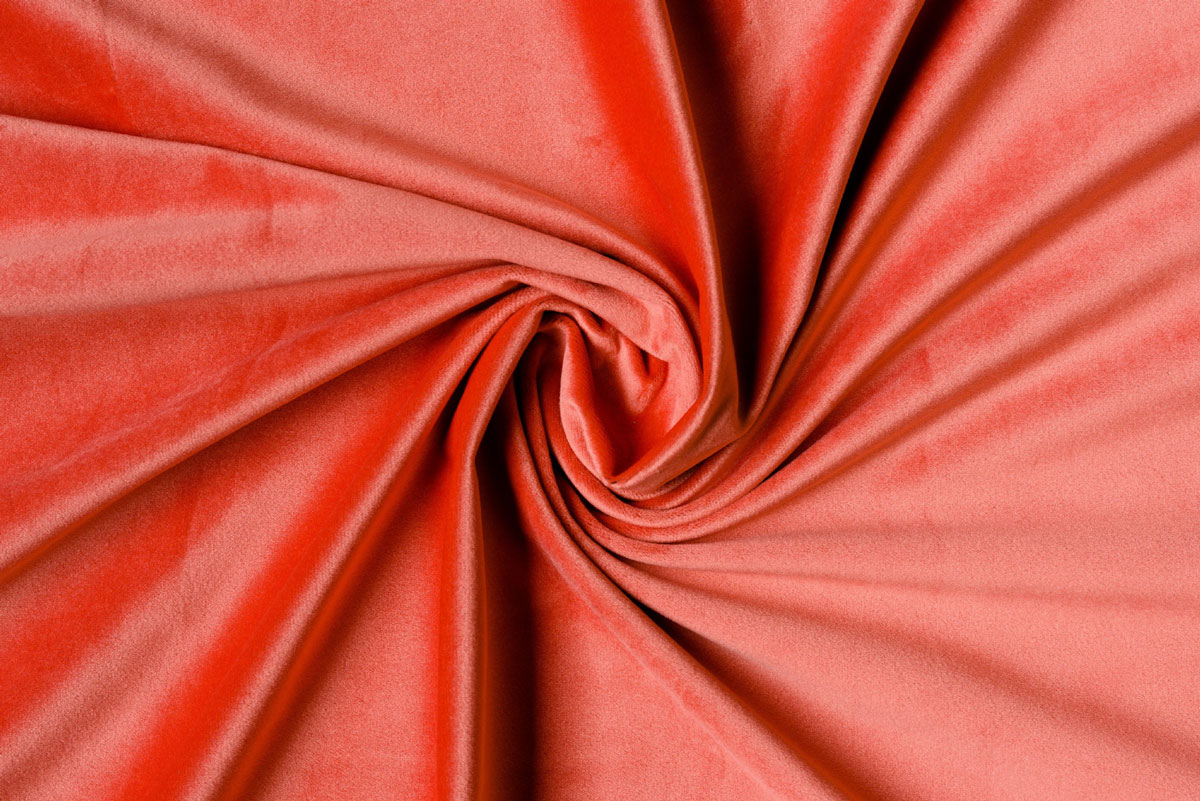 Castellano coral colored fabric curtain