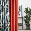 Castellano coral colored fabric curtain