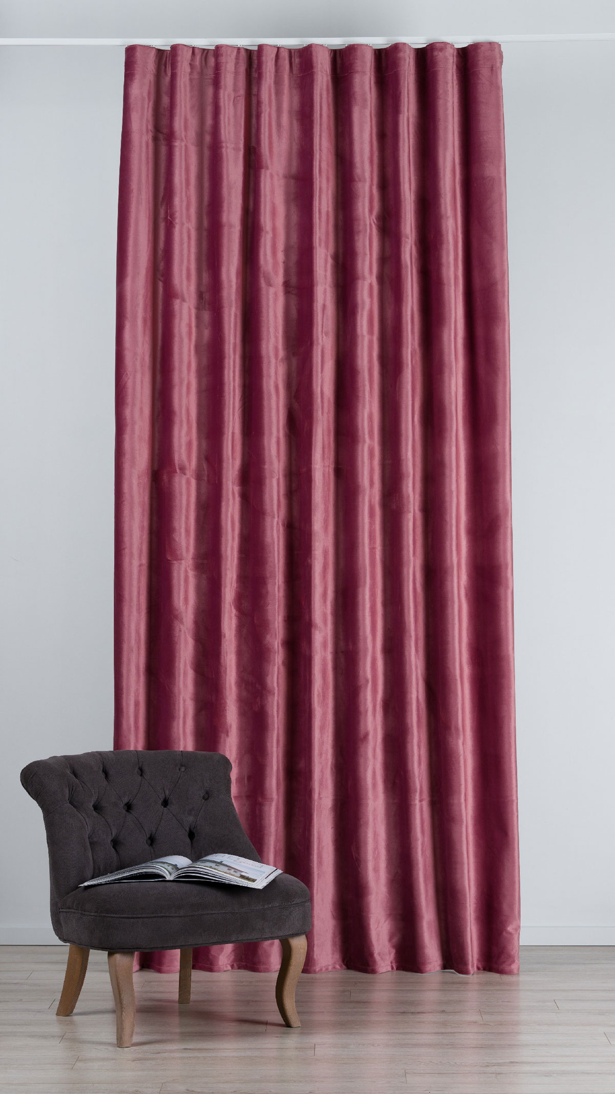 Castellano pink colored fabric curtain