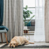 Castellano turquoise colored fabric curtain