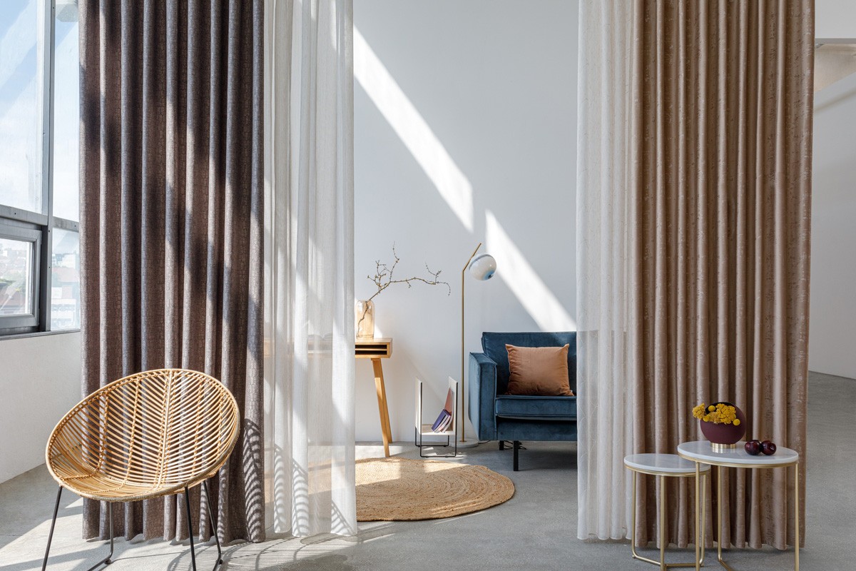 Scento Curtain Coffee Colored Fabric