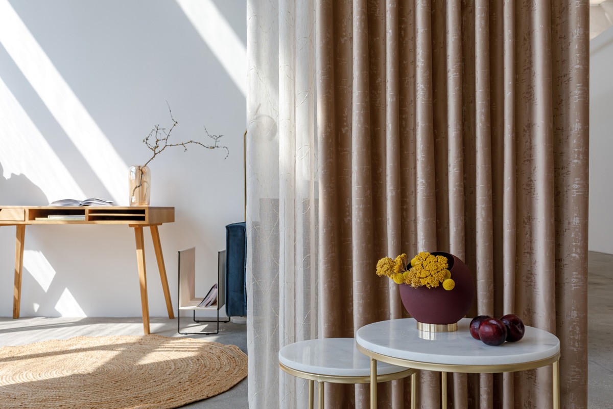 Scento Curtain Coffee Colored Fabric