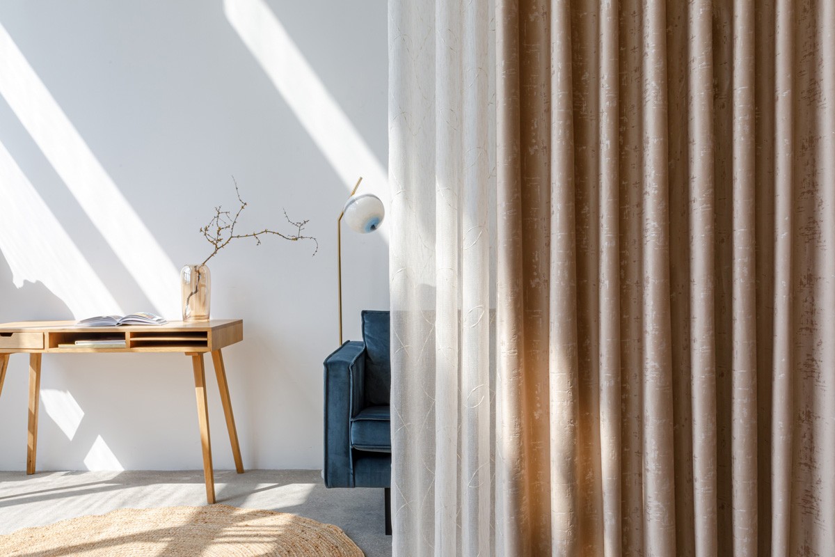 Scento Curtain Coffee Colored Fabric