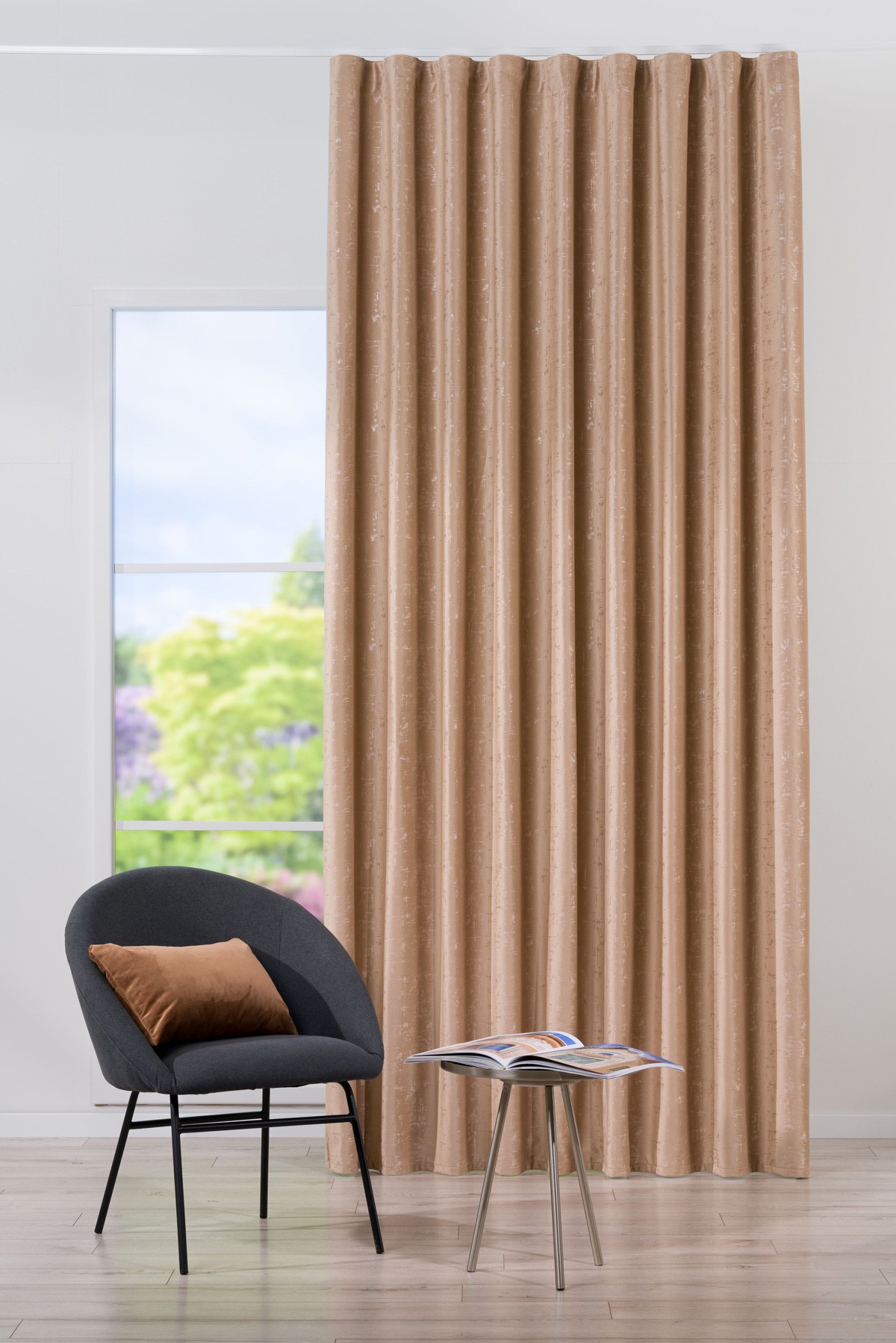 Scento Curtain Coffee Colored Fabric