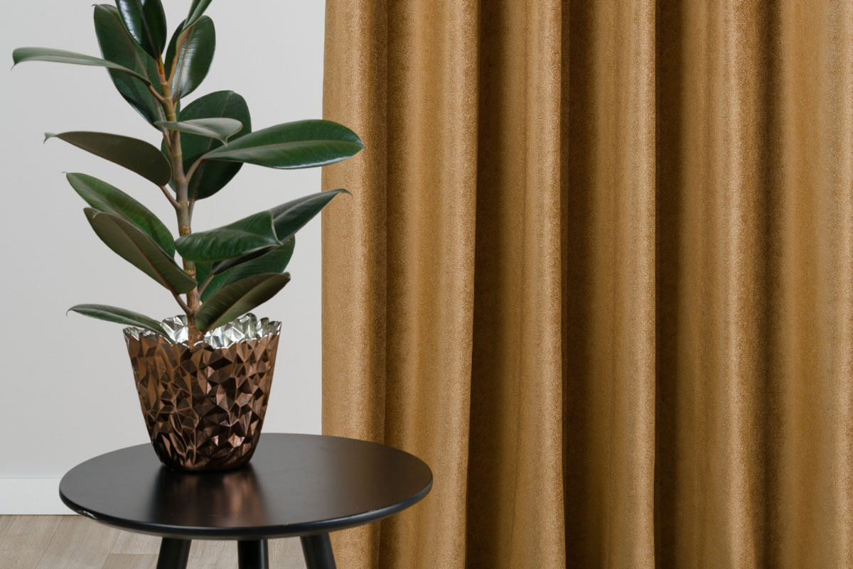 Tempera Curtain Walnut colored fabric