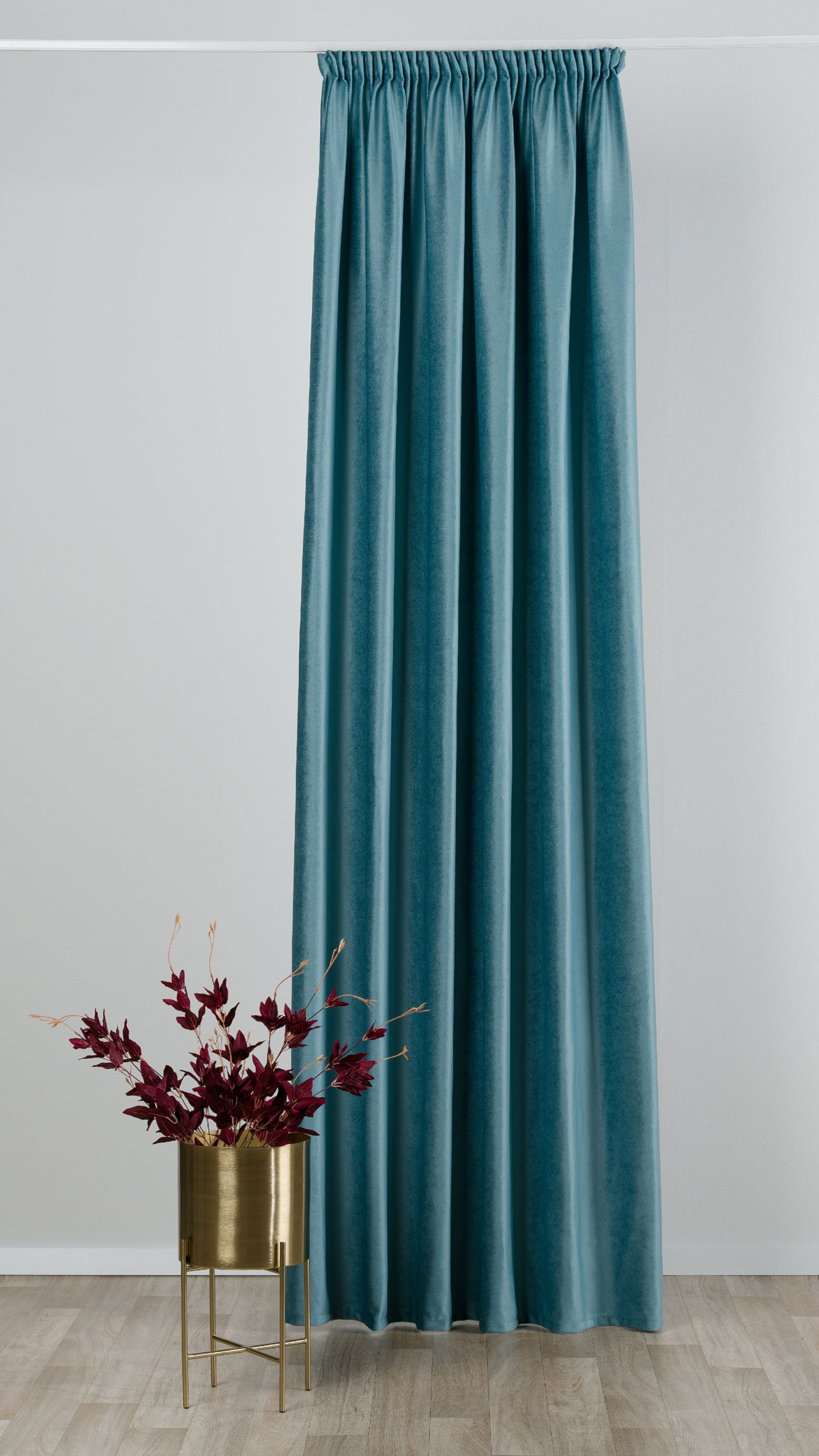 Tempera Curtain Turquoise colored fabric