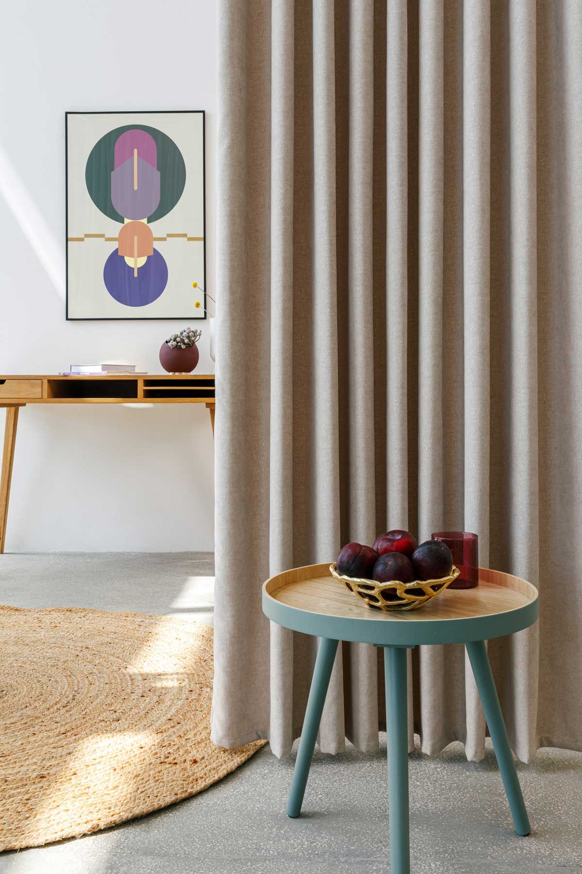 Java Curtain coffee fabric