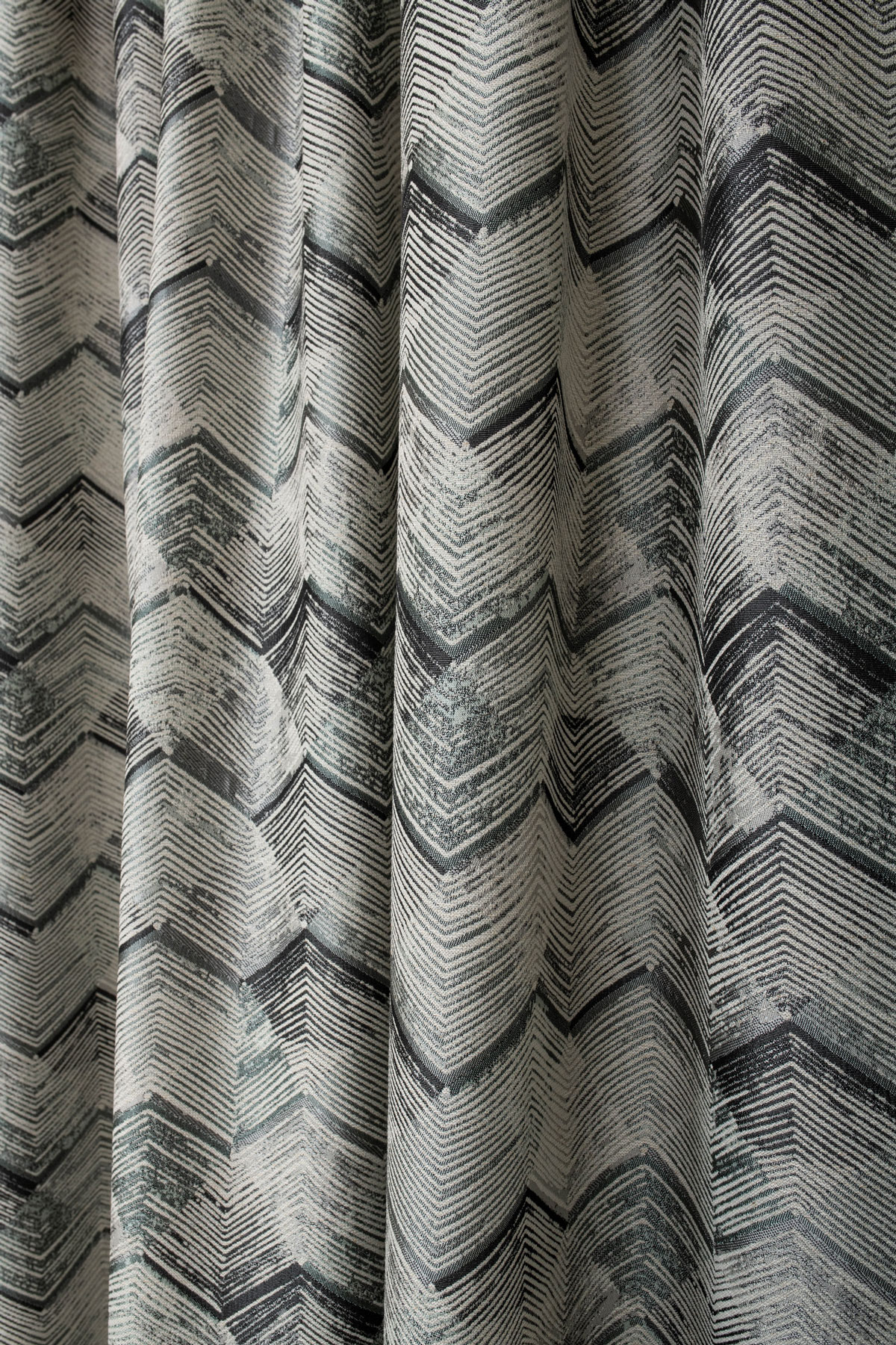Utopia curtain grey colored fabric with triangle pattern