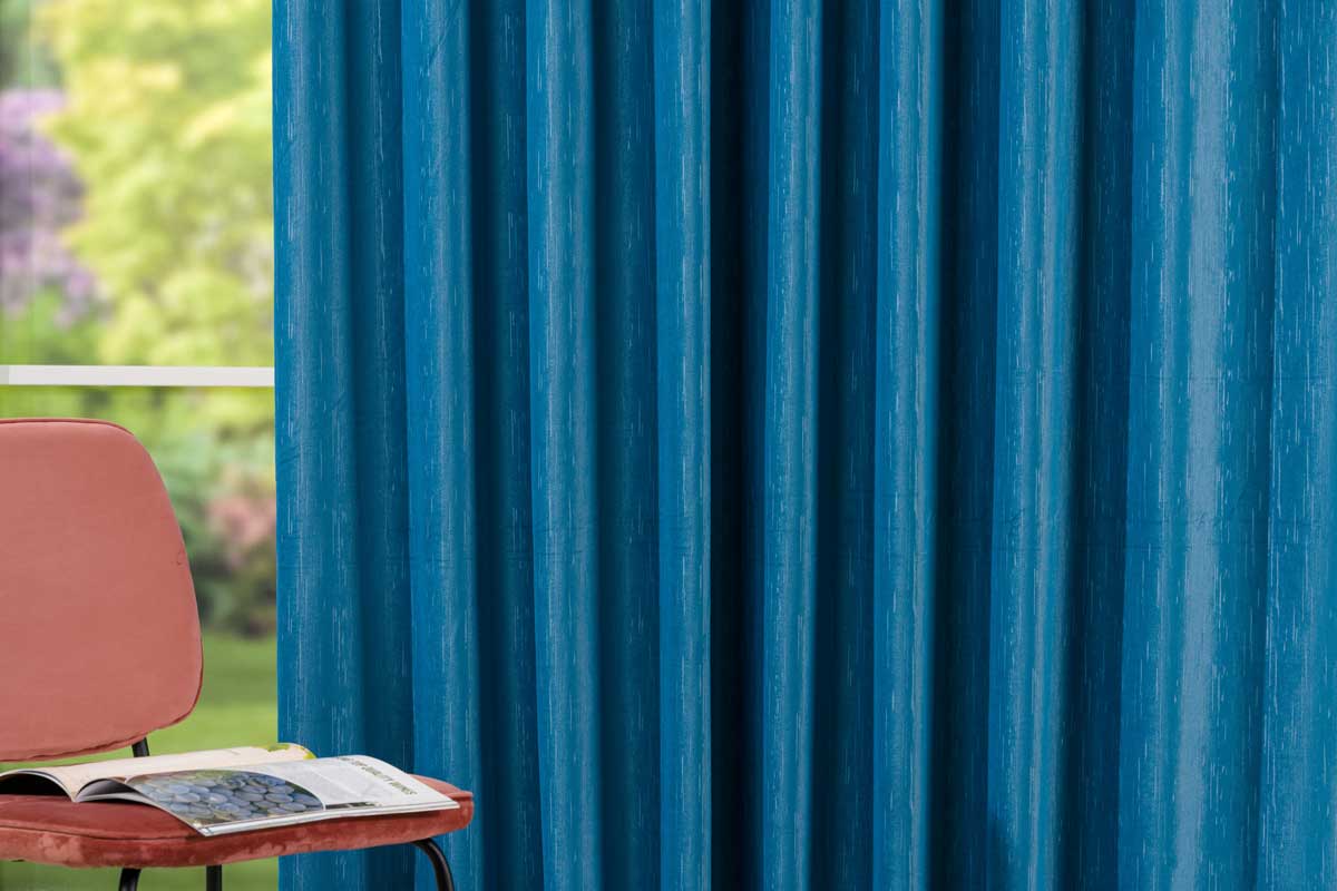 Neptun Curtain Blue colored fabric