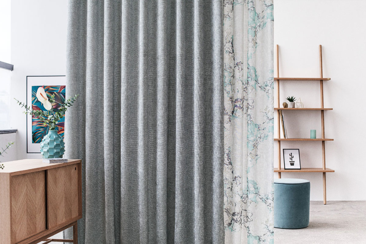 Velar Curtain Grey colored fabric