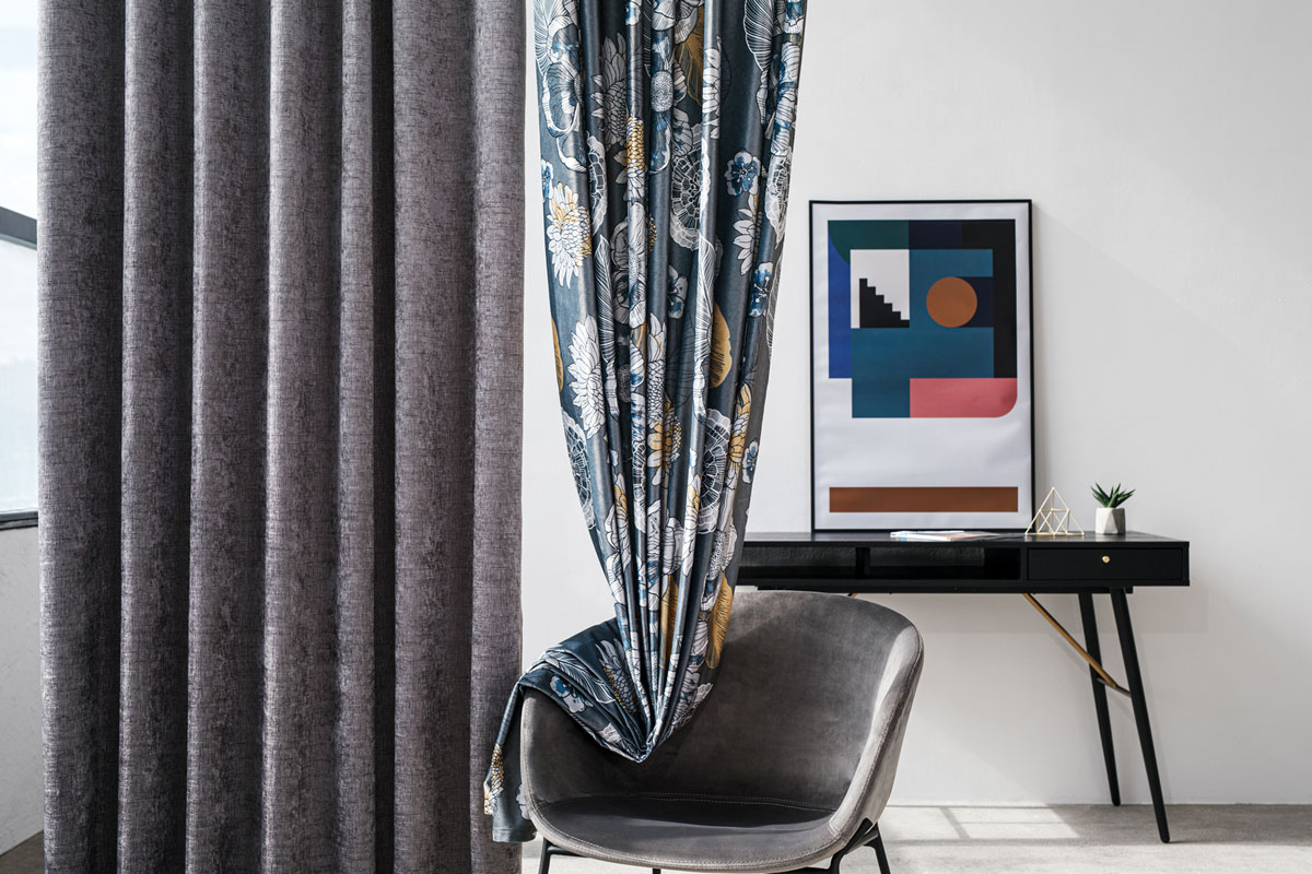 Velar Curtain Dark Grey colored fabric
