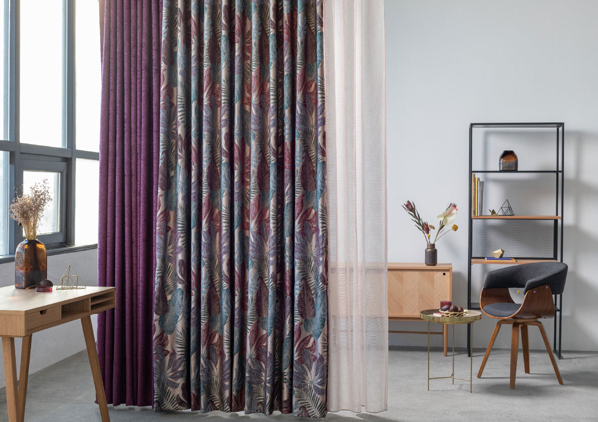 Velar Curtain Purple colored fabric