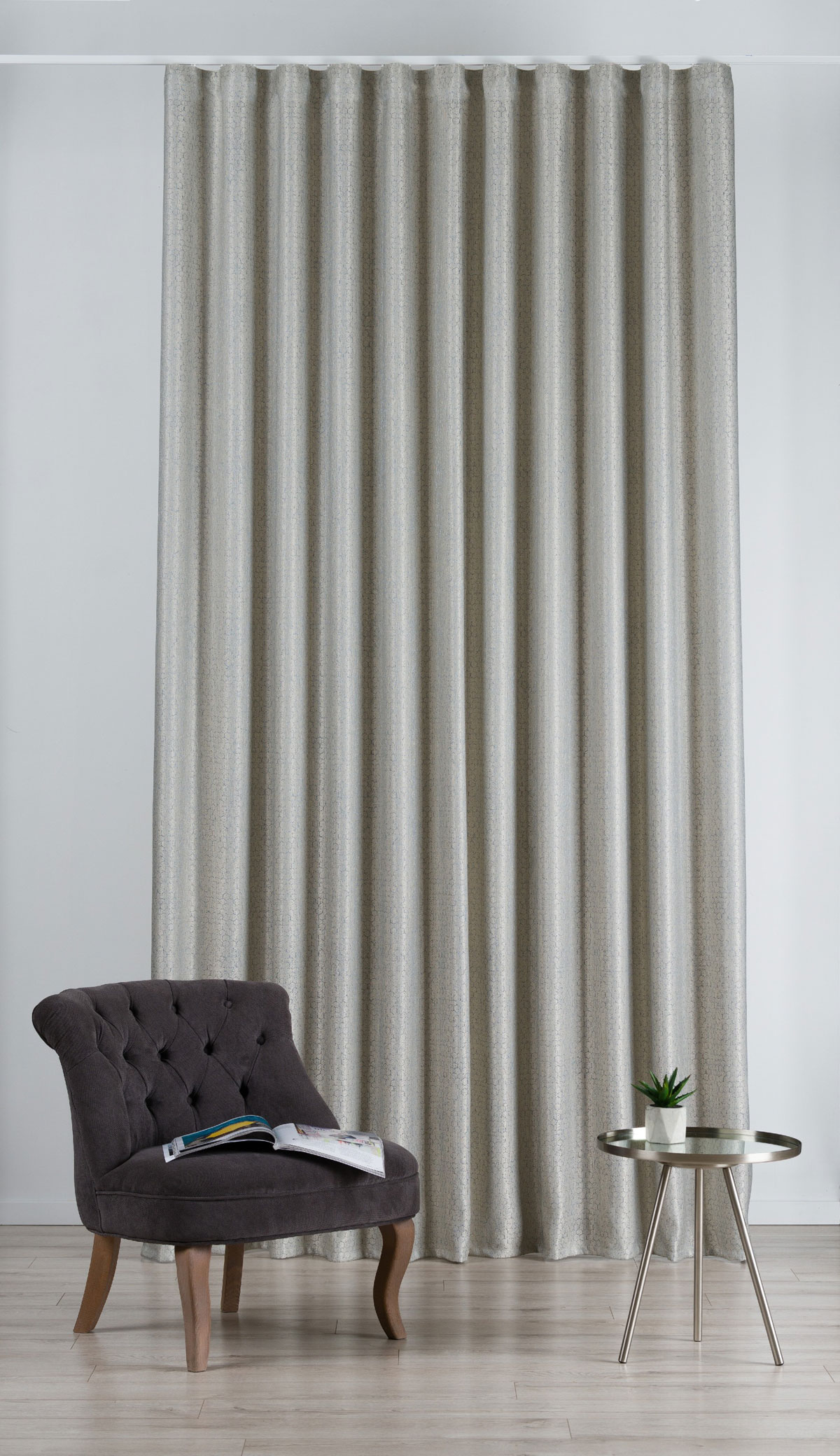Agadir Curtain grey fabric