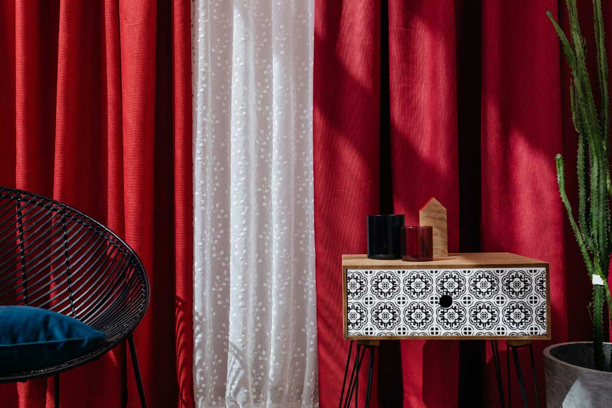 Cheer Curtain red fabric