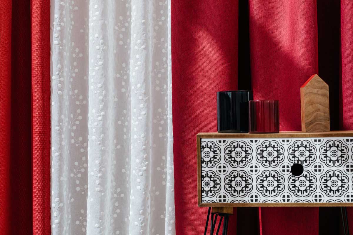 Cheer Curtain red fabric