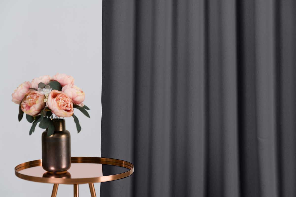 Tyler Curtain dark grey fabric