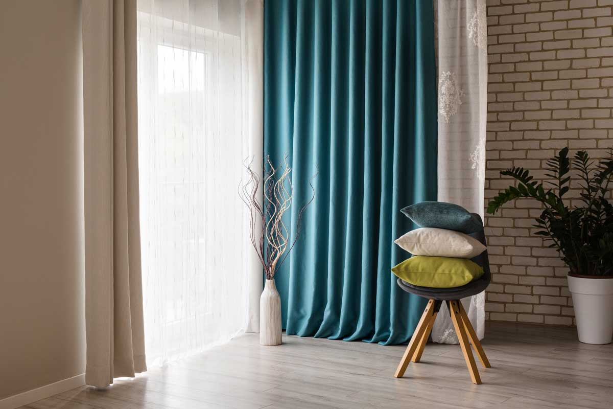Tyler Curtain turquoise fabric