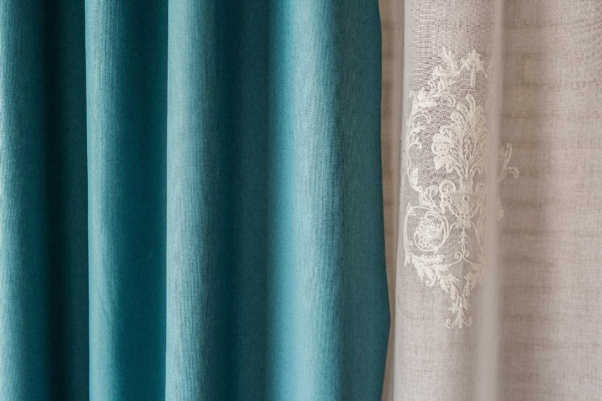 Tyler Curtain turquoise fabric