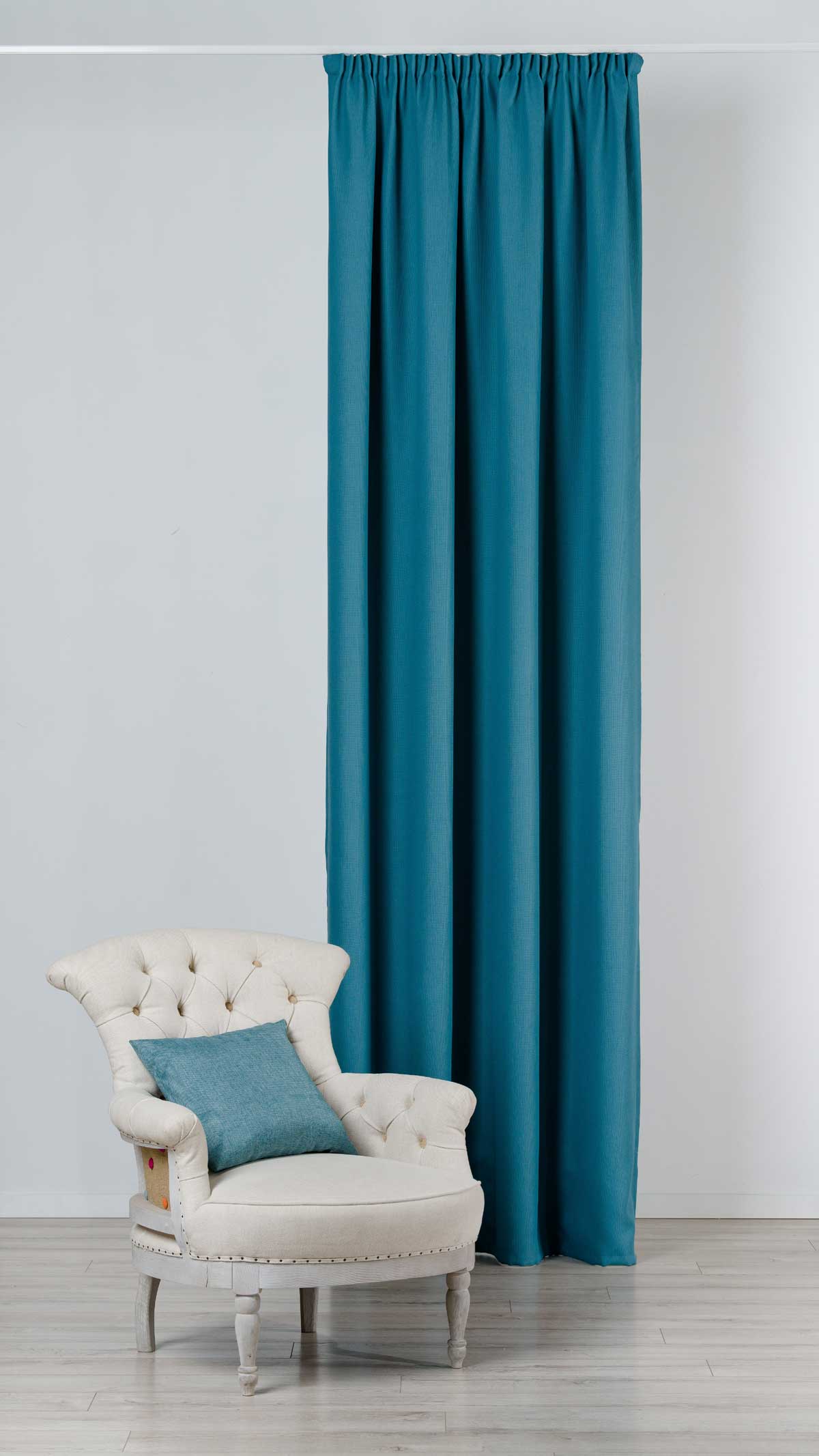 Tyler Curtain turquoise fabric