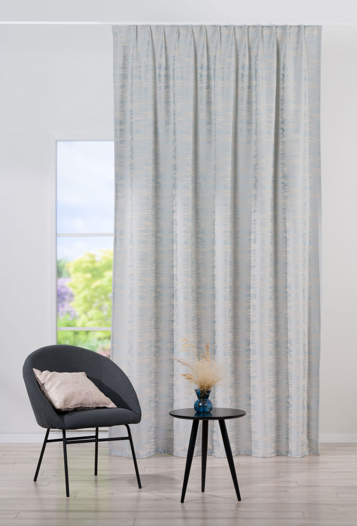 Nympha Curtain blue fabric