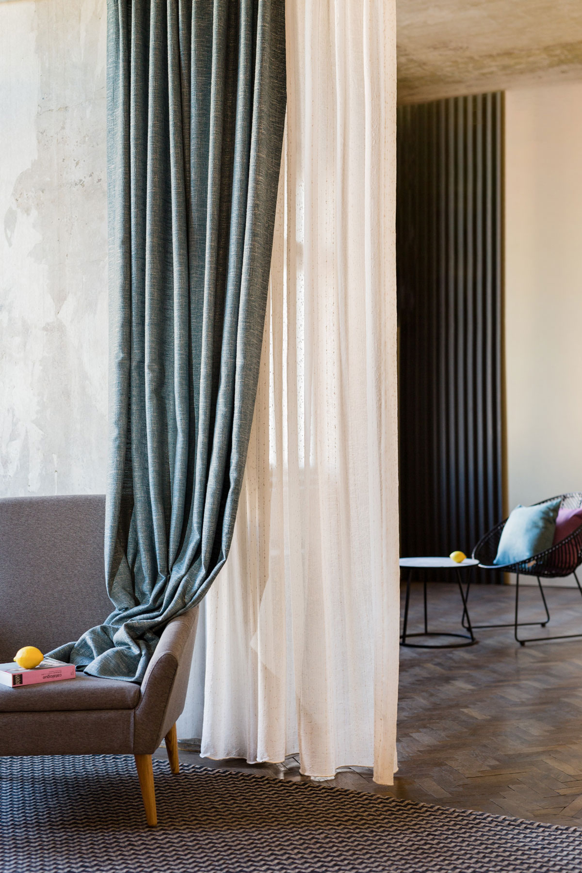 Riva Curtain blue fabric