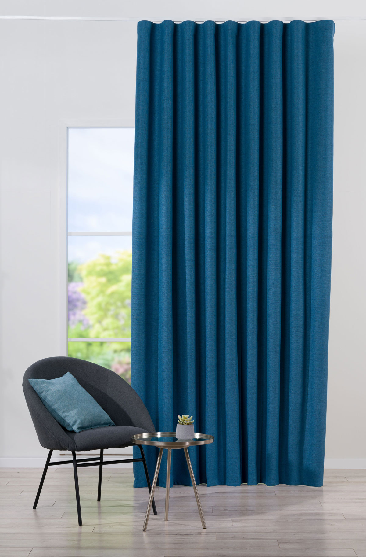 Ares Curtain blue fabric
