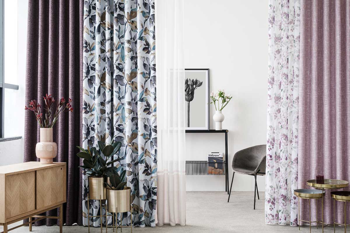 Atacama Curtain purple fabric