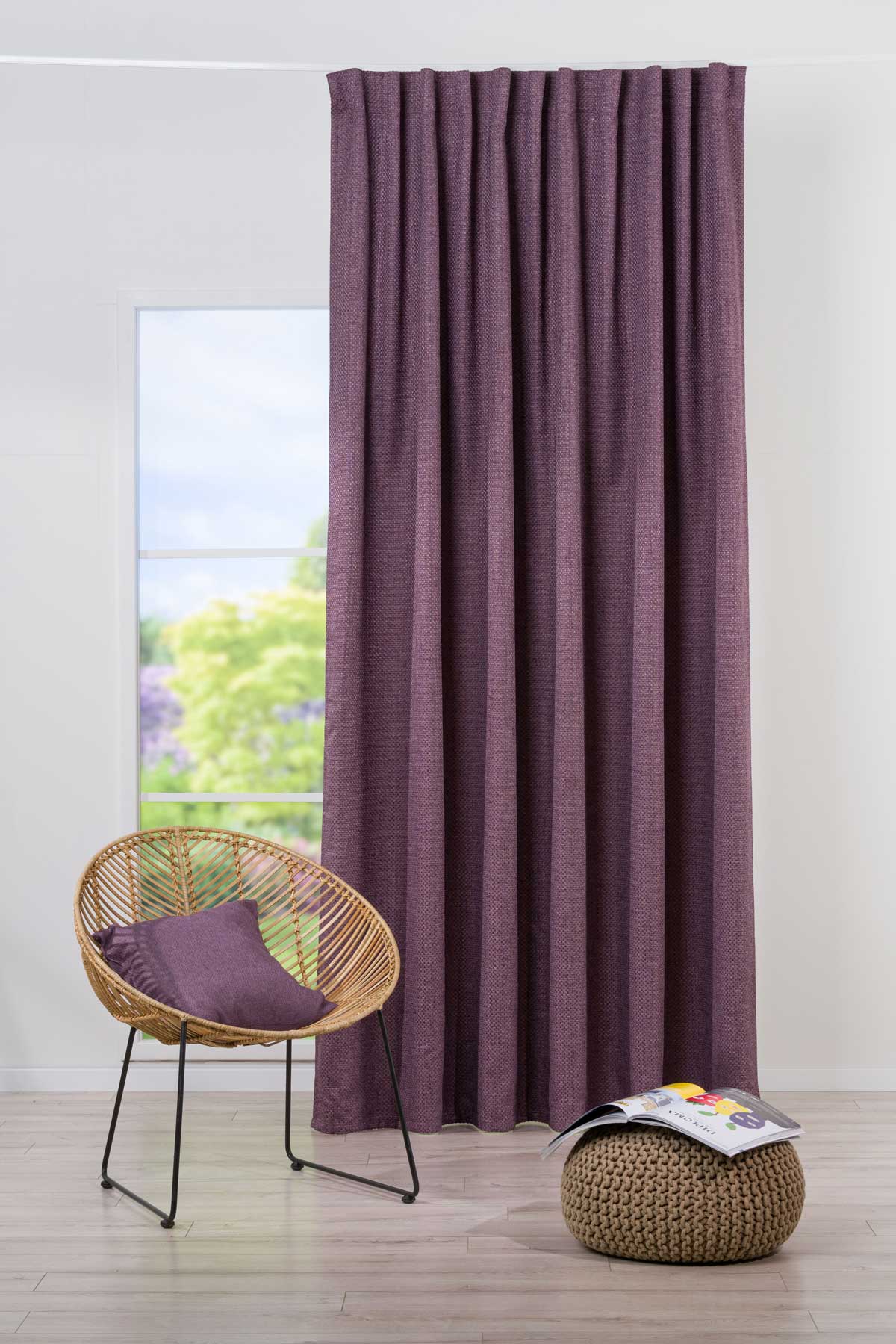 Atacama Curtain purple fabric