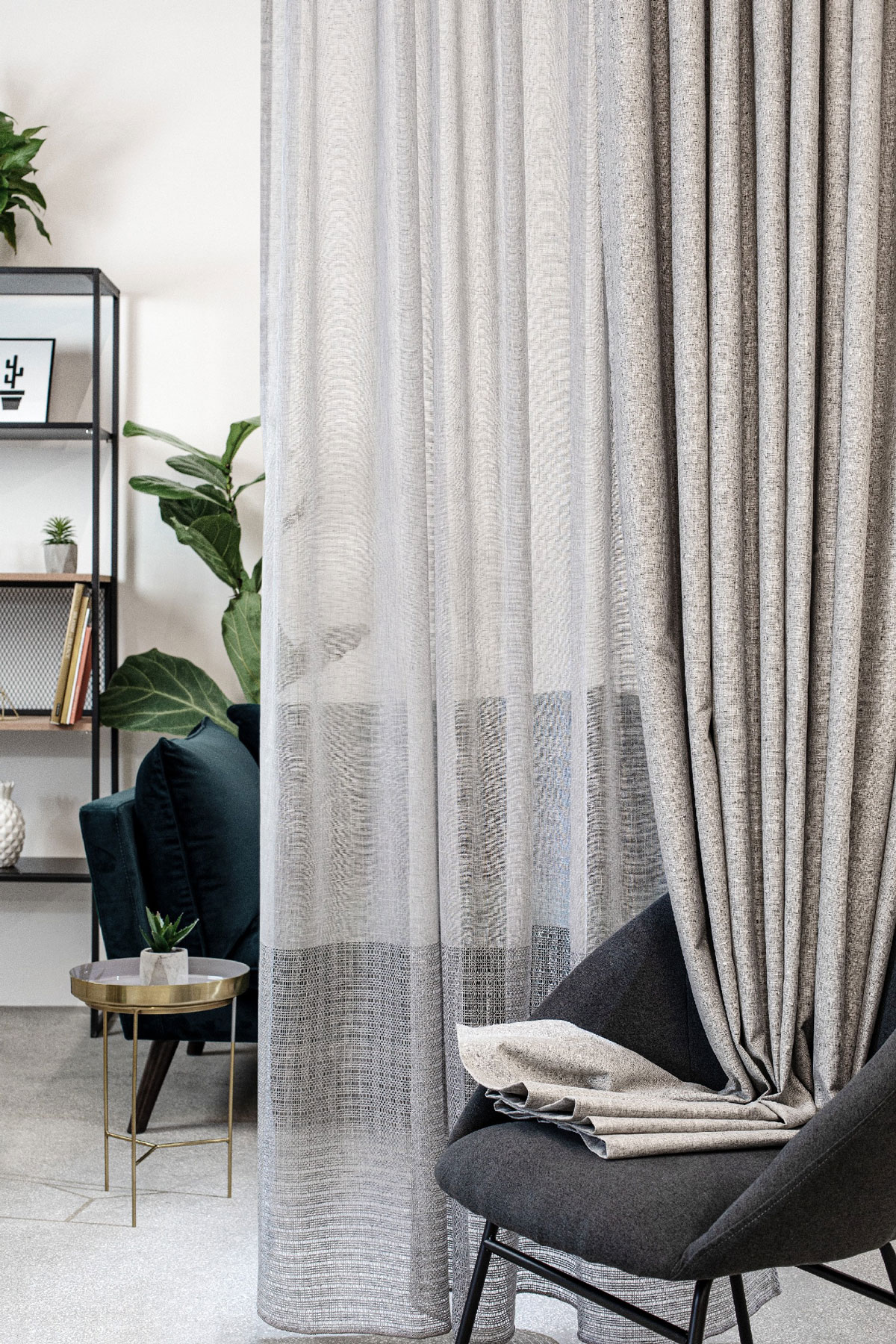 Atlas Curtain grey fabric