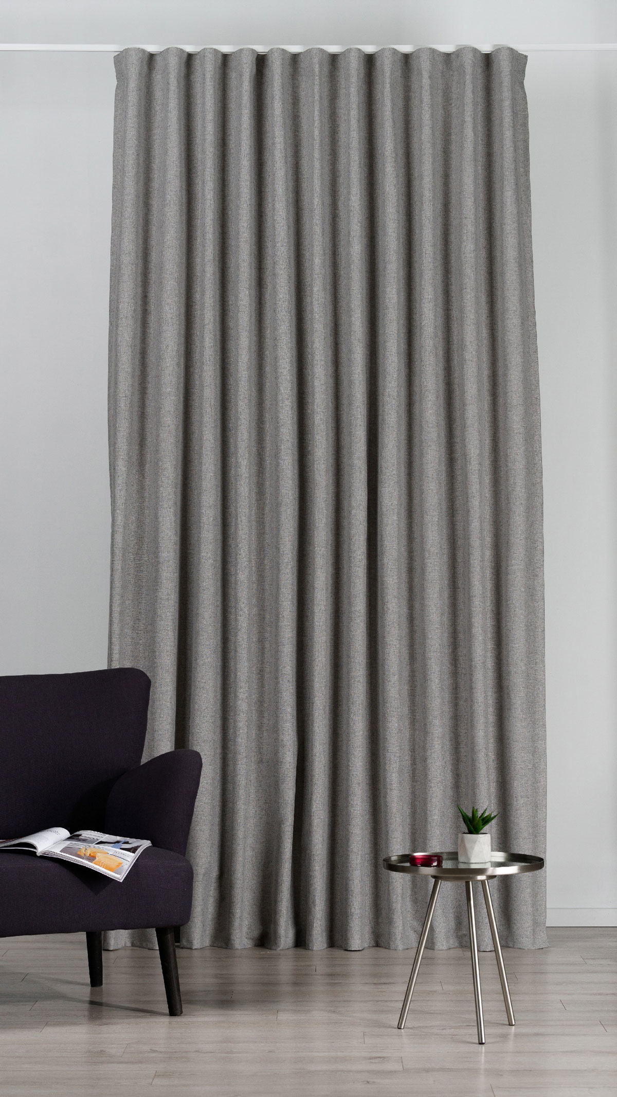 Atlas Curtain grey fabric