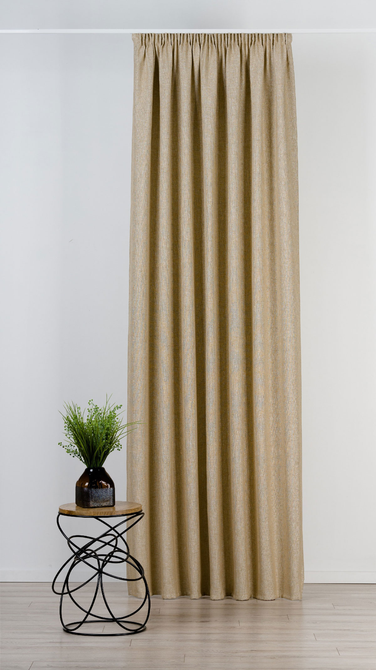 Madras Curtain beige fabric