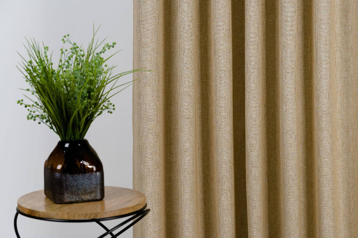 Madras Curtain beige fabric