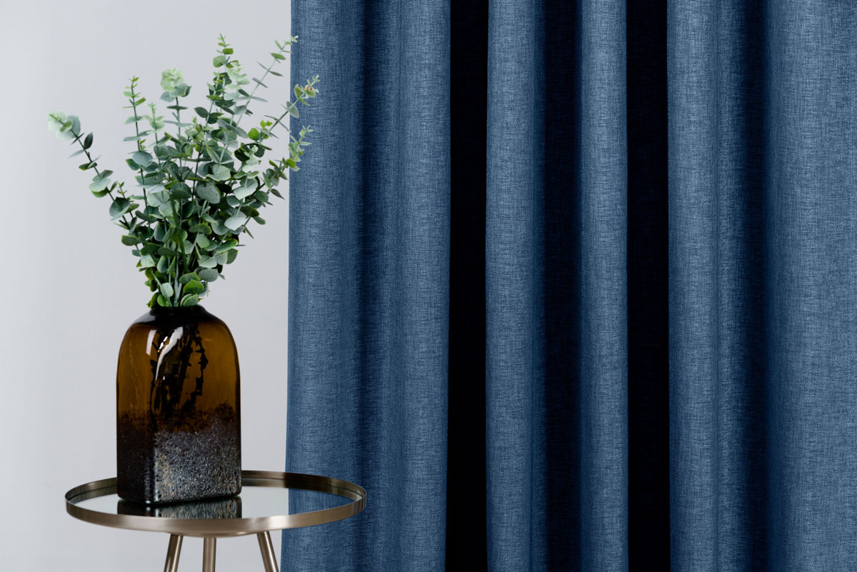 Madras Curtain blue fabric