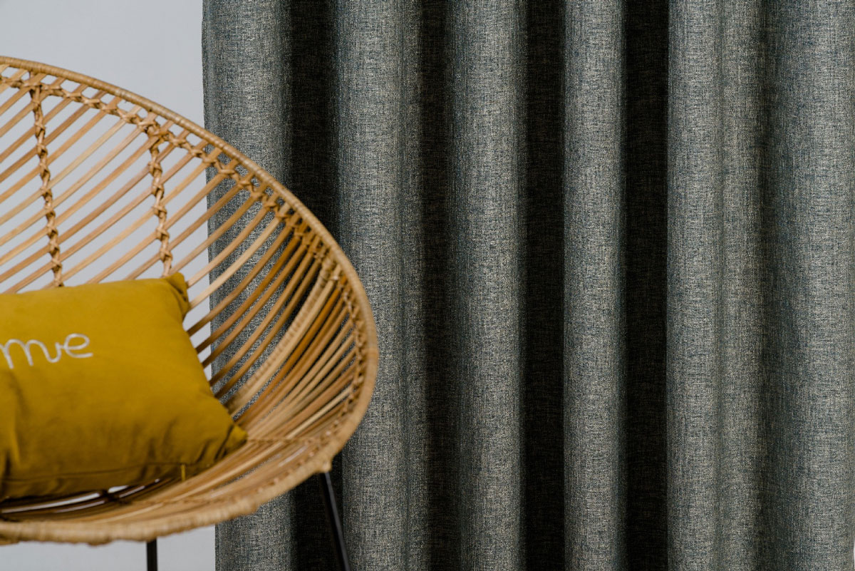 Madras Curtain green fabric