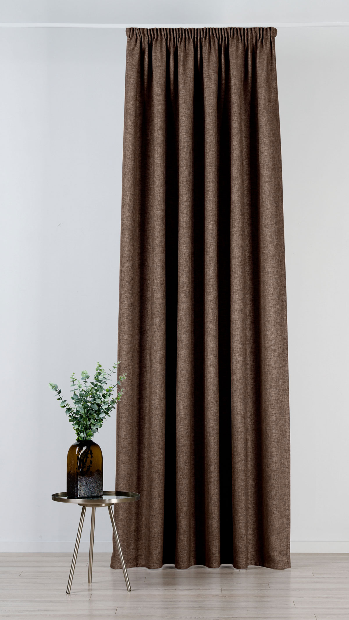 Madras Curtain coffee fabric
