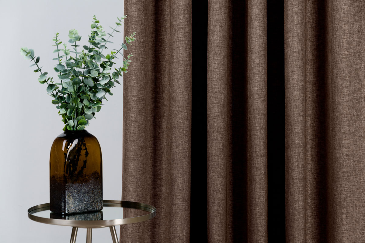 Madras Curtain coffee fabric