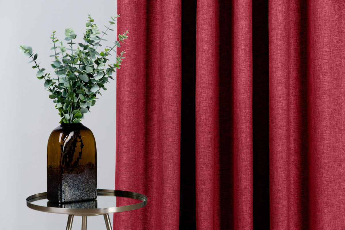 Madras Curtain red fabric