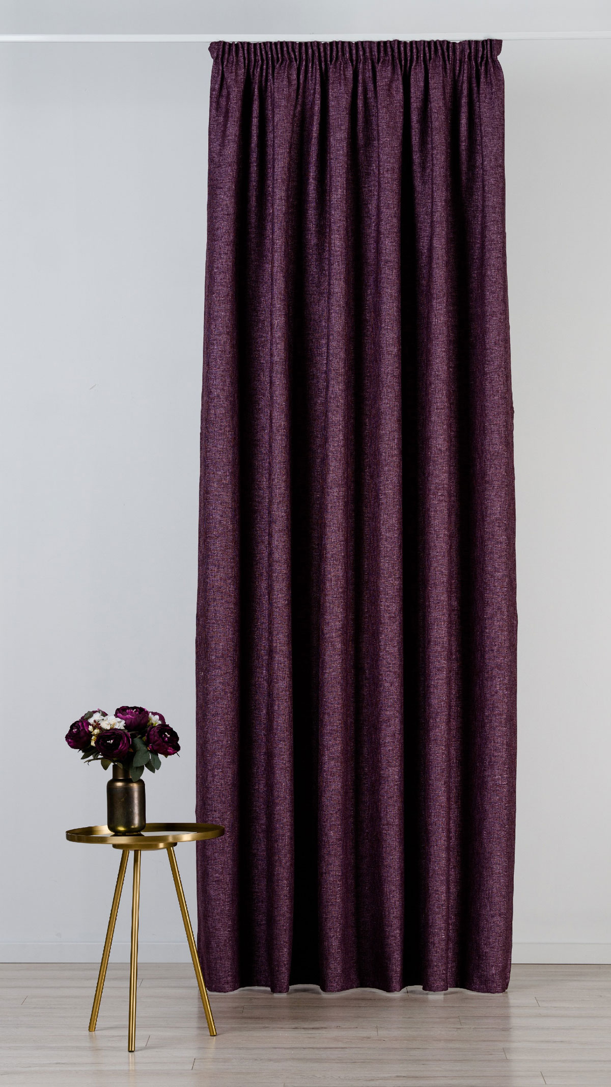 Madras Curtain purple fabric