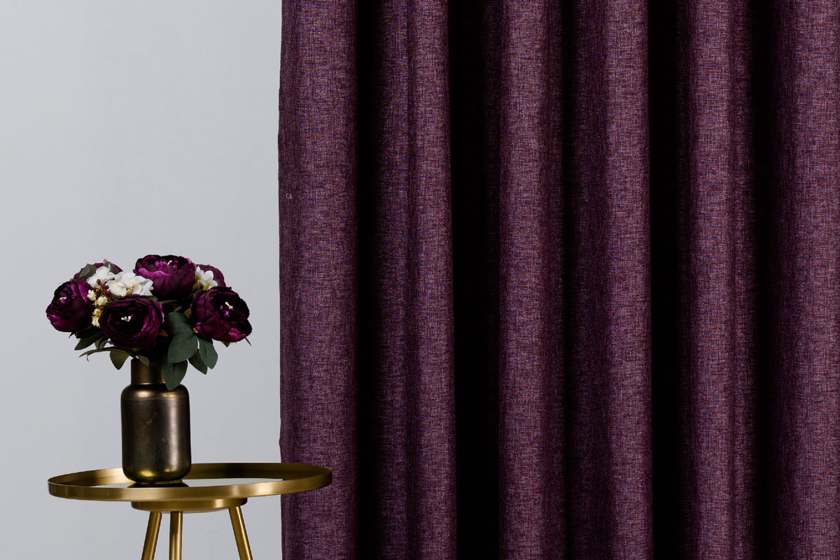 Madras Curtain purple fabric
