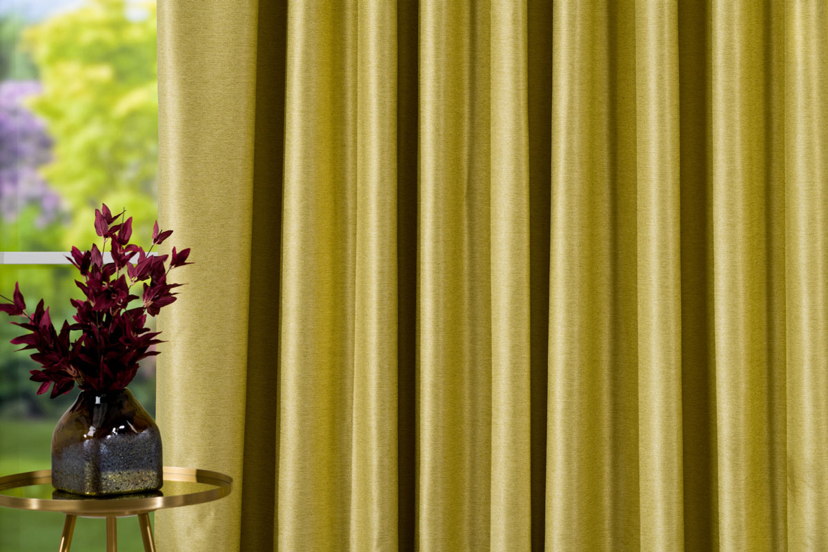 Madras Curtain green fabric