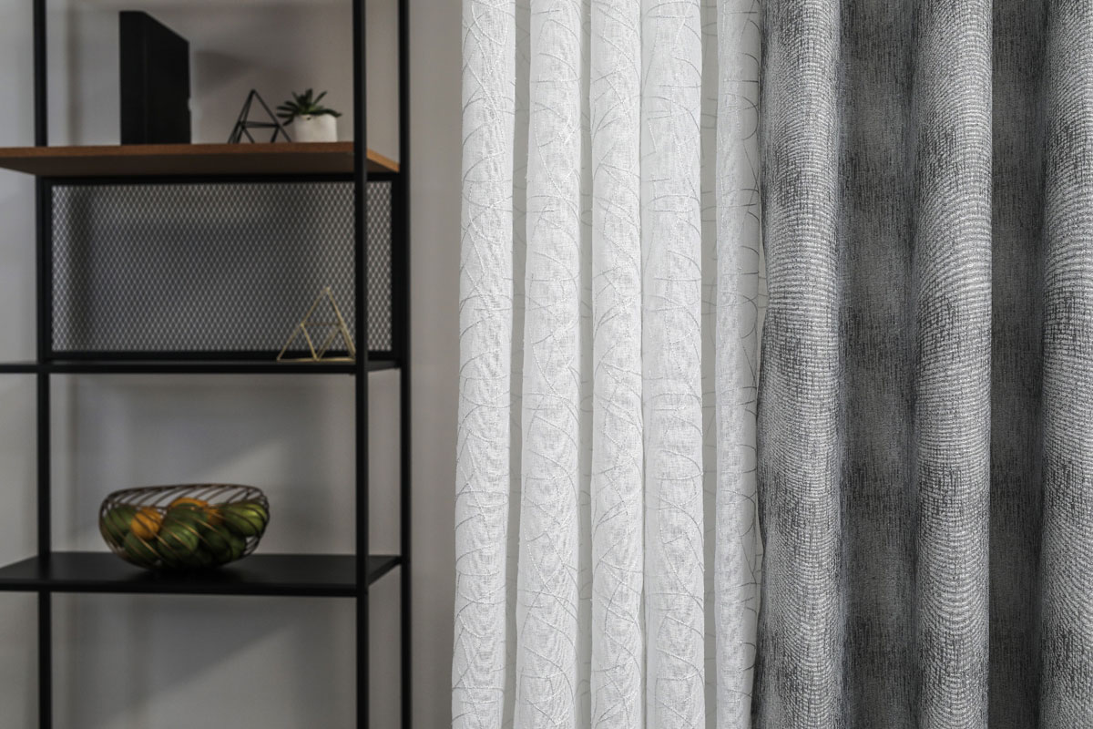 Durante Curtain grey fabric