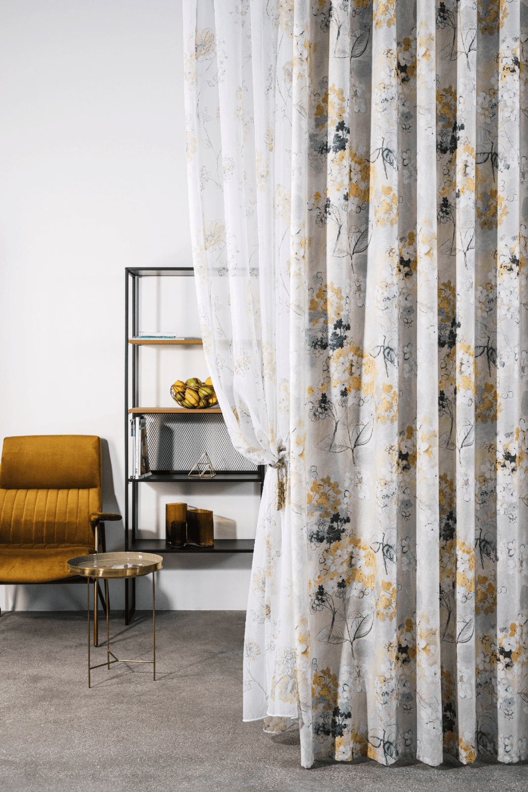 lavie white colored material curtain