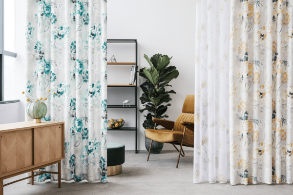 lavie blue colored material curtain
